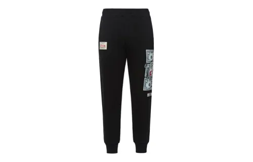 EVISU Casual Pants Men's Black Moderate Cuffed Pants