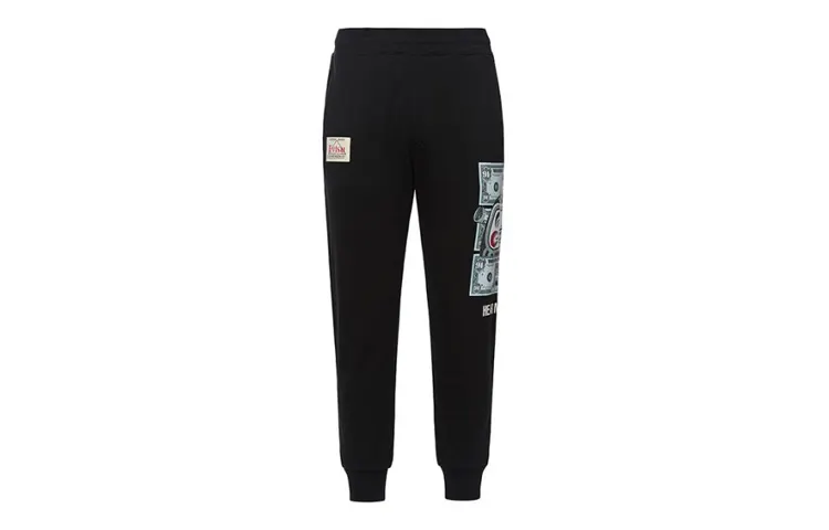 EVISU Casual Pants Men's Black Moderate Cuffed Pants