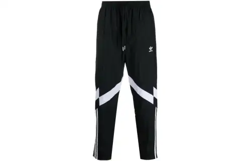 Adidas Originals Knitted Sweatpants Men's Black Moderate Straight Fit Pants