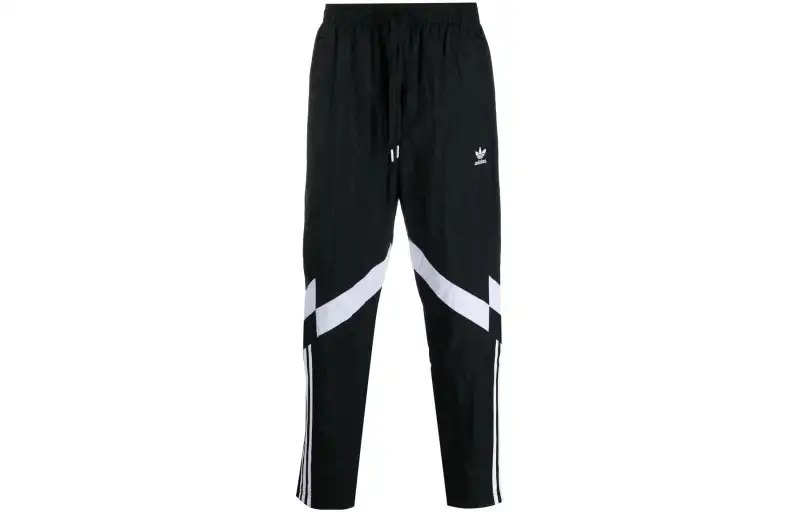Adidas Originals Knitted Sweatpants Men's Black Moderate Straight Fit Pants