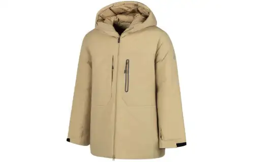ASICS Down Jackets Men's Khaki Hooded Moderate Other