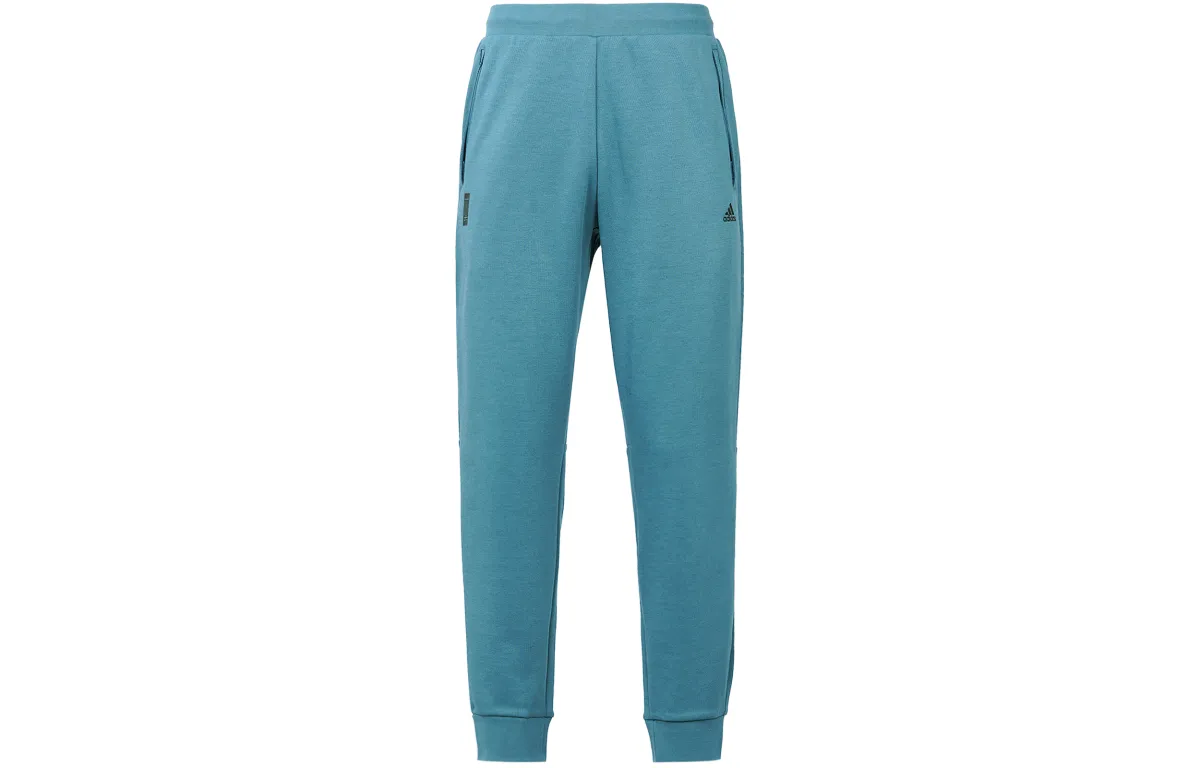 Adidas Wuji Series Knitted Sweatpants Men's Dark Cyan Moderate Cuffed Pants