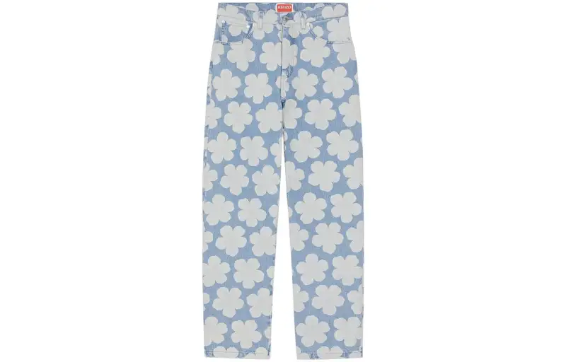 【Previous Season】floral-print straight-leg jeans