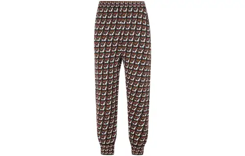PRADA Knitted Sweatpants Men's Brown Moderate Cuffed Pants