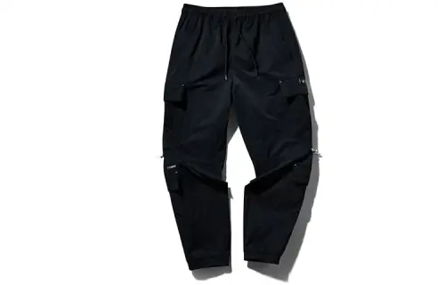ANTA Casual Pants Men's Black Moderate Straight Fit Pants