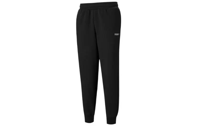 PUMA Knitted Sweatpants Men's Black Moderate Cuffed Pants