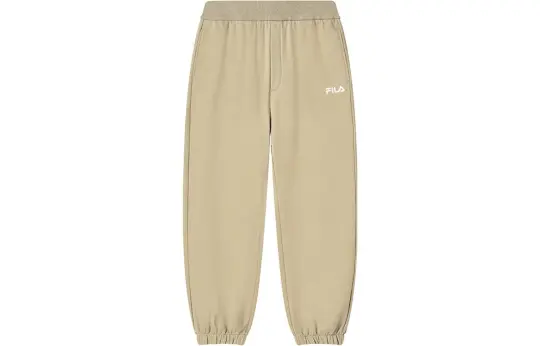 FILA Knitted Sweatpants Unisex Khaki Moderate Cuffed Pants