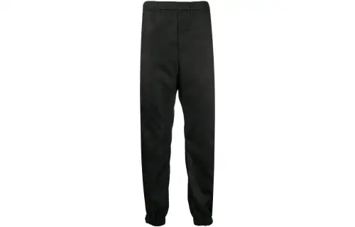 PRADA Knitted Sweatpants Men's Black Moderate Straight Fit Pants
