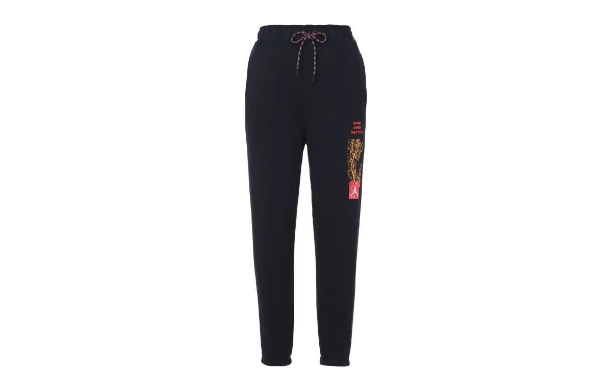 Jordan ESSENTIALS Knitted Sweatpants Men's Black Moderate Cuffed Pants