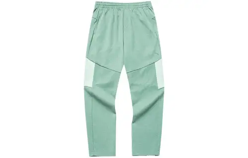 ANTA Knitted Sweatpants Men's Green Moderate Straight Fit Pants