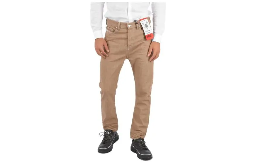 DIESEL Jeans Men's Brown Moderate Straight Fit Pants