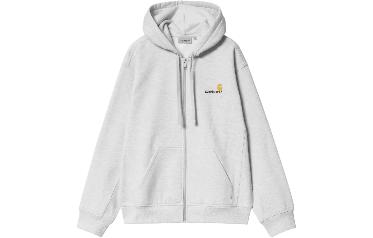 Carhartt WIP SS24 Hooded American Script Jacket Jackets & Coats Men's Light Gray