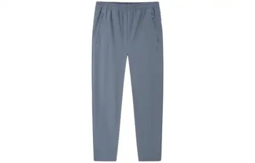 Anta Running Collection Solid Color Logo Print Thickened And Fleece Lined Thermal Straight Fit Running Pants Men's
