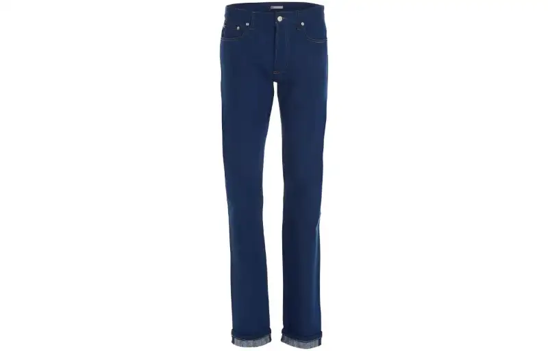 DIOR Quarterly New Products Jeans Men's Blue Moderate Straight Fit Pants