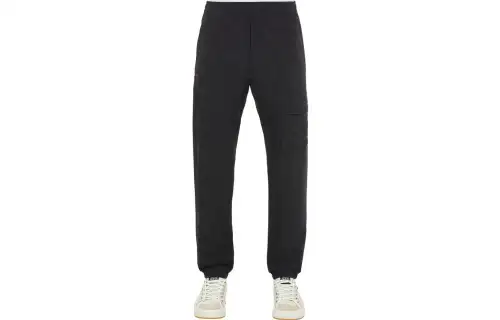 STONE ISLAND STONE ISLAND SS23 Marina Knitted Sweatpants Men's Black Moderate Cuffed Pants