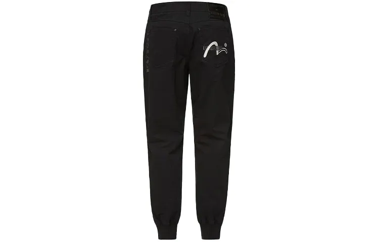 EVISU SS21 Straight Fit Pants Casual Pants Men's Black