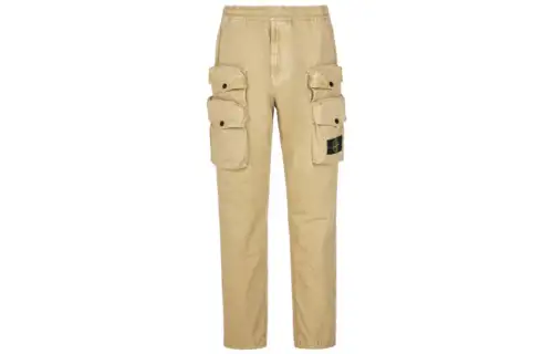 STONE ISLAND Cargo Pants Men's Beige Yellow Moderate