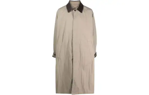Golden Goose Trench Coats Men's Taupe Lapel Thickened