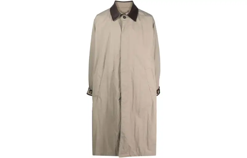 Golden Goose Trench Coats Men's Taupe Lapel Thickened