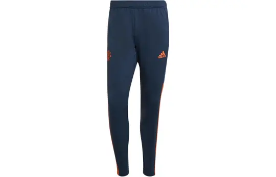 Adidas Manchester United Knitted Sweatpants Men's Navy Blue Moderate Cuffed Pants
