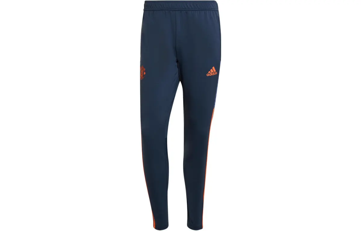 Adidas Manchester United Knitted Sweatpants Men's Navy Blue Moderate Cuffed Pants