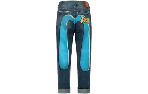 EVISU Jeans Men's Denim Blue Moderate Straight Fit Pants