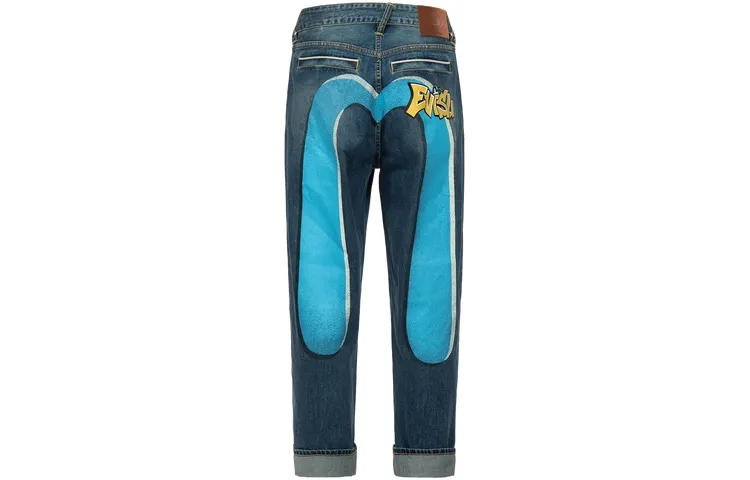 EVISU Jeans Men's Denim Blue Moderate Straight Fit Pants