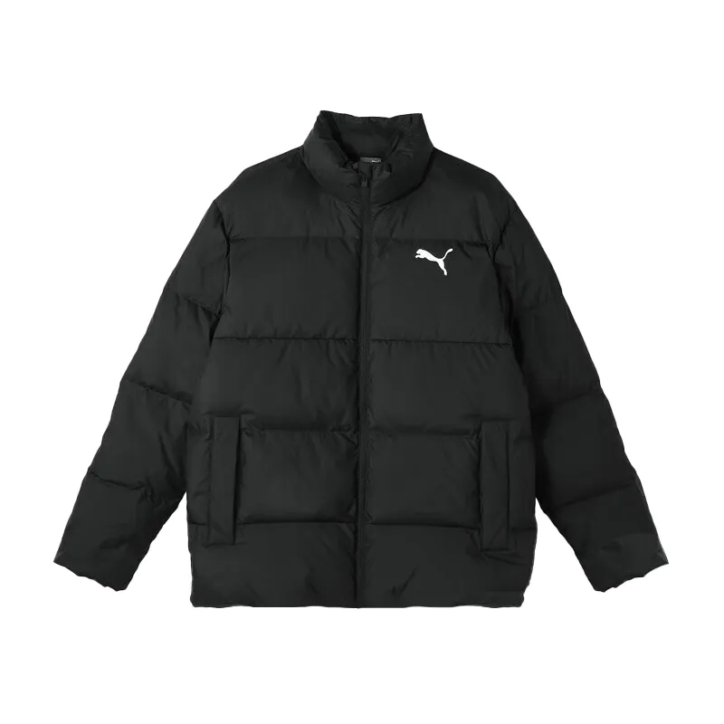 PUMA Down Jackets Men's Black Stand Collar Moderate Puffer Jacket