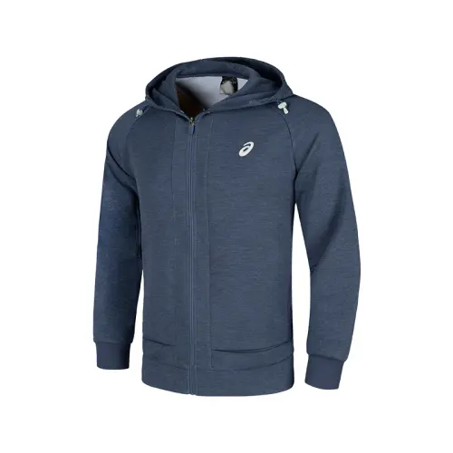 ASICS Jackets Men's Dark Blue Hooded Moderate Other