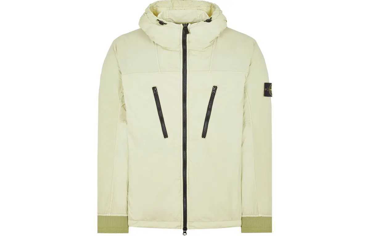 STONE ISLAND Foldable Logo Patch Zip-Up Jacket