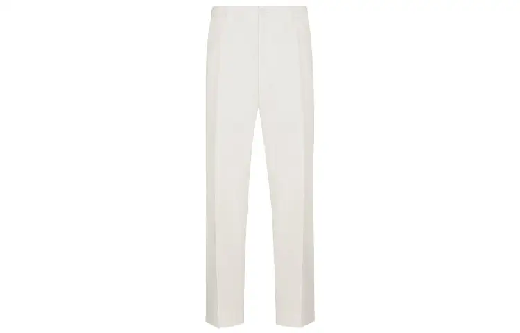 DIOR Quarterly New Products Casual Pants Men's White Moderate Straight Fit Pants