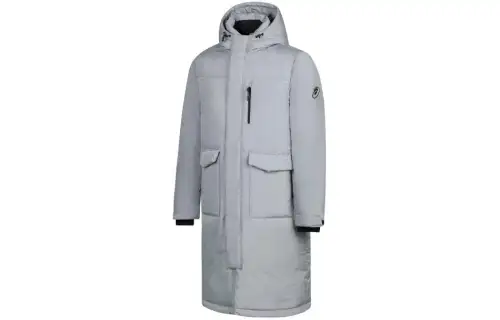 ASICS Down Jackets Men's Gray Hooded Moderate Other