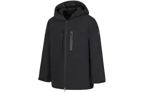 ASICS Down Jackets Men's Black Hooded Moderate Other