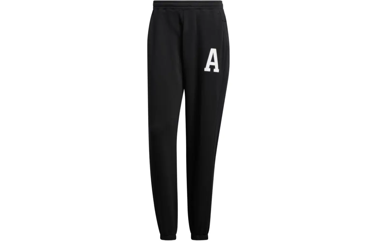 Adidas Knitted Sweatpants Men's Black Moderate Cuffed Pants