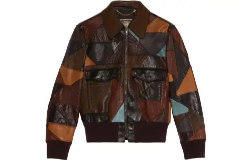 GUCCI Leather Jackets Men's Multicolor Lapel Moderate
