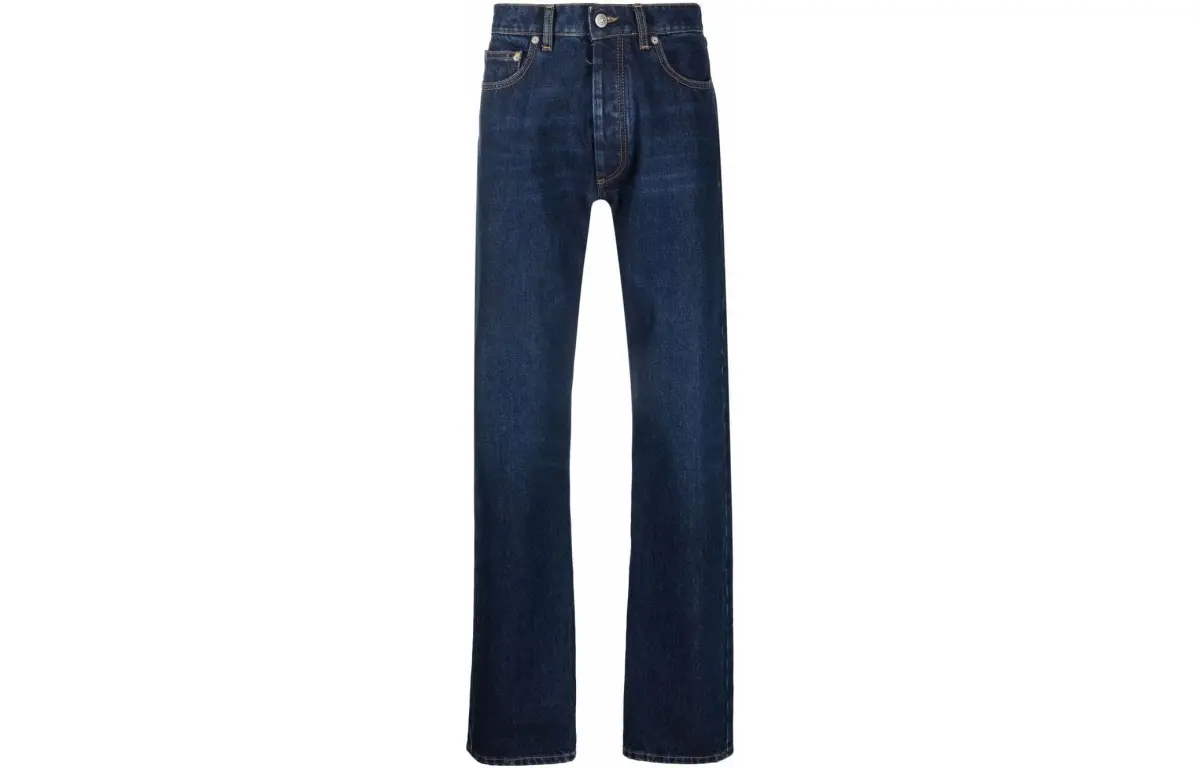 Maison Margiela Jeans Men's Blue Moderate Straight Fit Pants