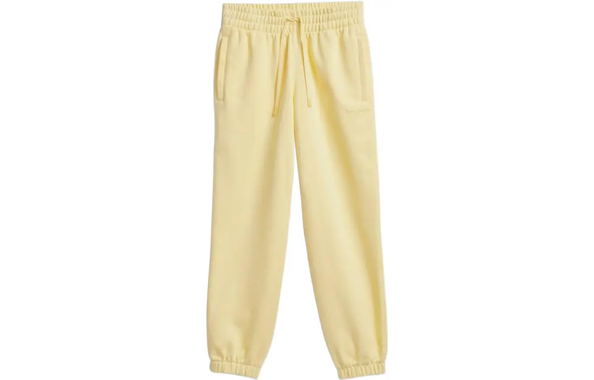 Adidas Originals Knitted Sweatpants Unisex Yellow Moderate Straight Fit Pants