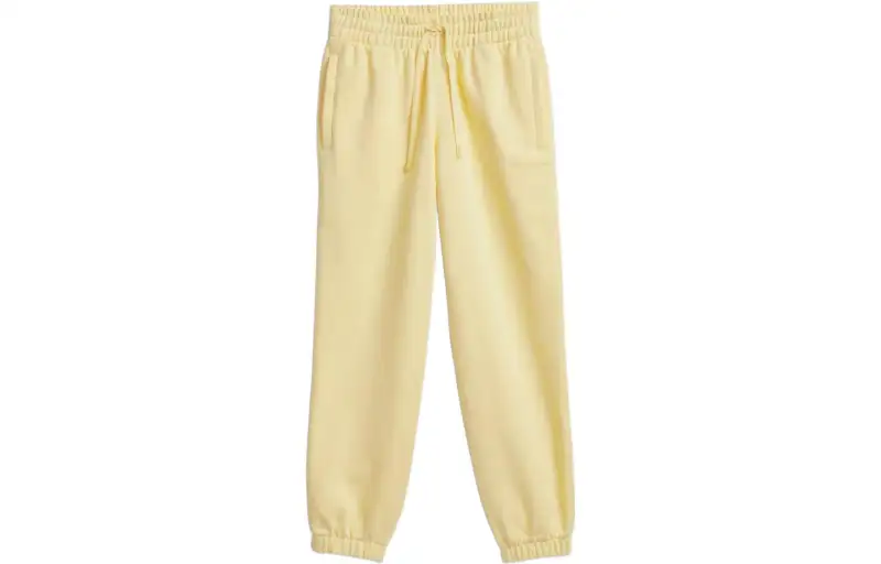 Adidas Originals Knitted Sweatpants Unisex Yellow Moderate Straight Fit Pants
