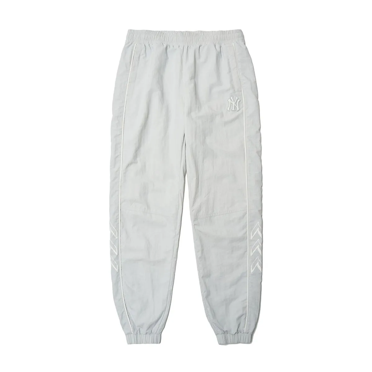 MLB Basic Logo Knitted Sweatpants Unisex Gray Moderate Cuffed Pants
