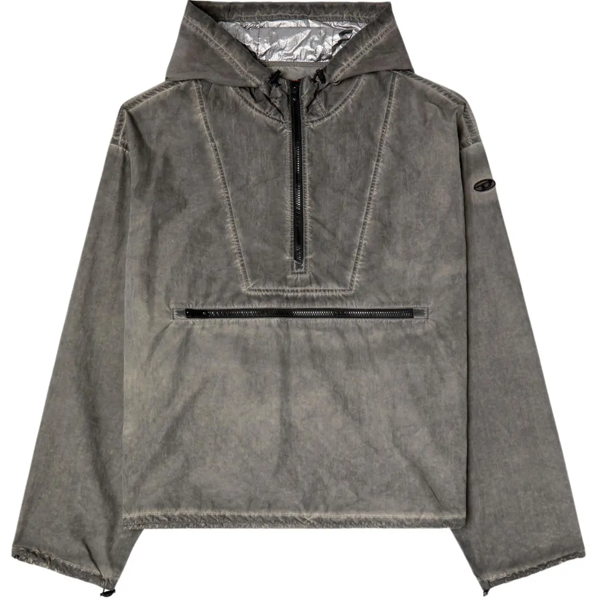 DIESEL Jackets Men's Gray Hooded (Non-detachable) Moderate Straight Fit