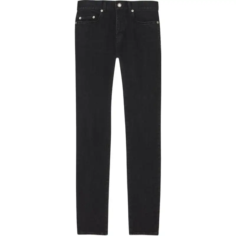 SAINT LAURENT Jeans Men's Black Moderate Straight Fit Pants