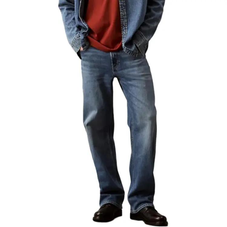 Calvin Klein Jeans Men's Blue Moderate Straight Fit Pants