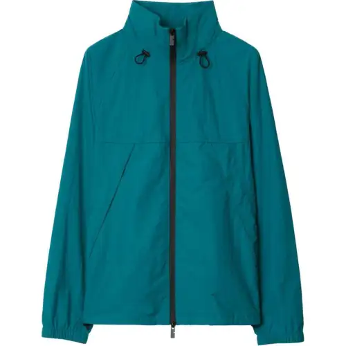 Burberry Embroidered-logo Funnel-neck Jacket