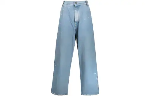 OFF WHITE Paint Wide Leg Tapered Jeans