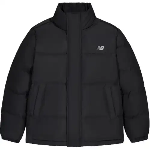 New Balance 600 Fill Power Stand Collar Loose Fit Non Stretch Fleece Lined Puffy Down Jacket Men's Black