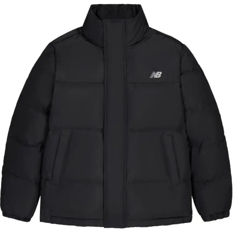 New Balance 600 Fill Power Stand Collar Loose Fit Non Stretch Fleece Lined Puffy Down Jacket Men's Black