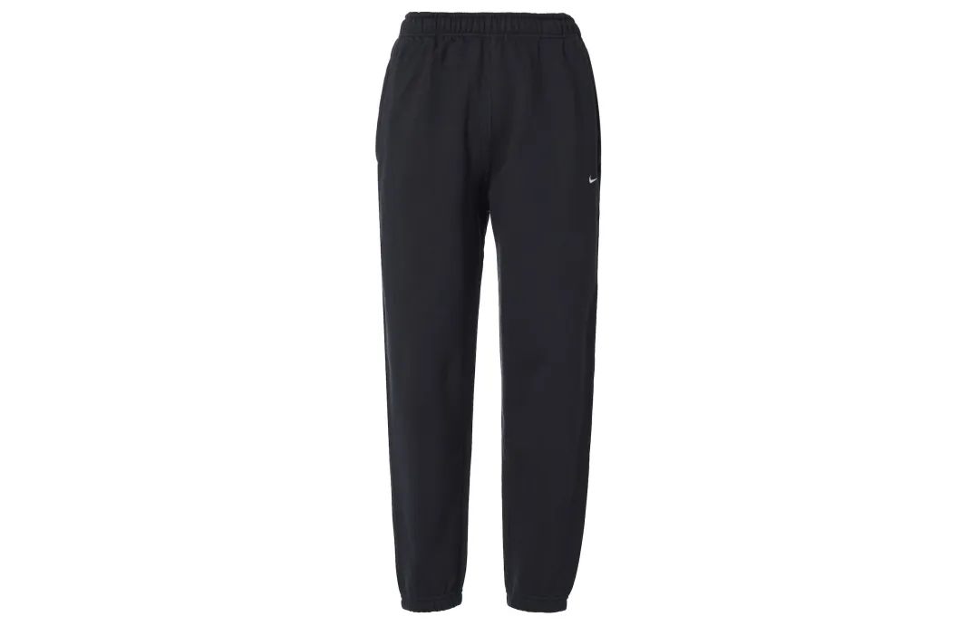 Nike Lab Solid Color Fleece Lined Thermal Elastic Cuff Knitted Sweatpants Men's Black