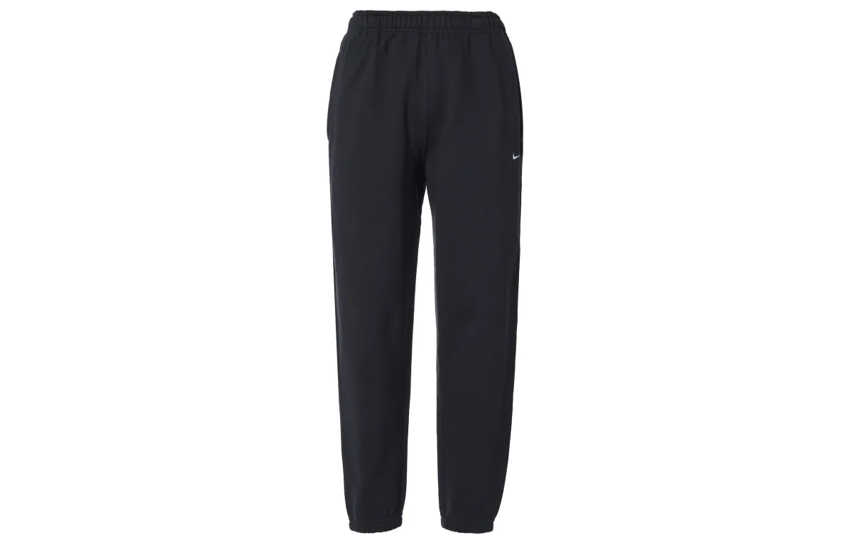Nike Lab Solid Color Fleece Lined Thermal Elastic Cuff Knitted Sweatpants Men's Black