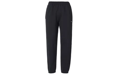 Nike Lab Solid Color Fleece Lined Thermal Elastic Cuff Knitted Sweatpants Men's Black