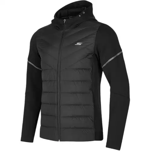 Skechers Comfortable Sports Collection Down Jacket Men's Carbon Black